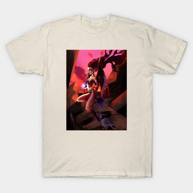 Flying Demon T-Shirt by Fatchilart